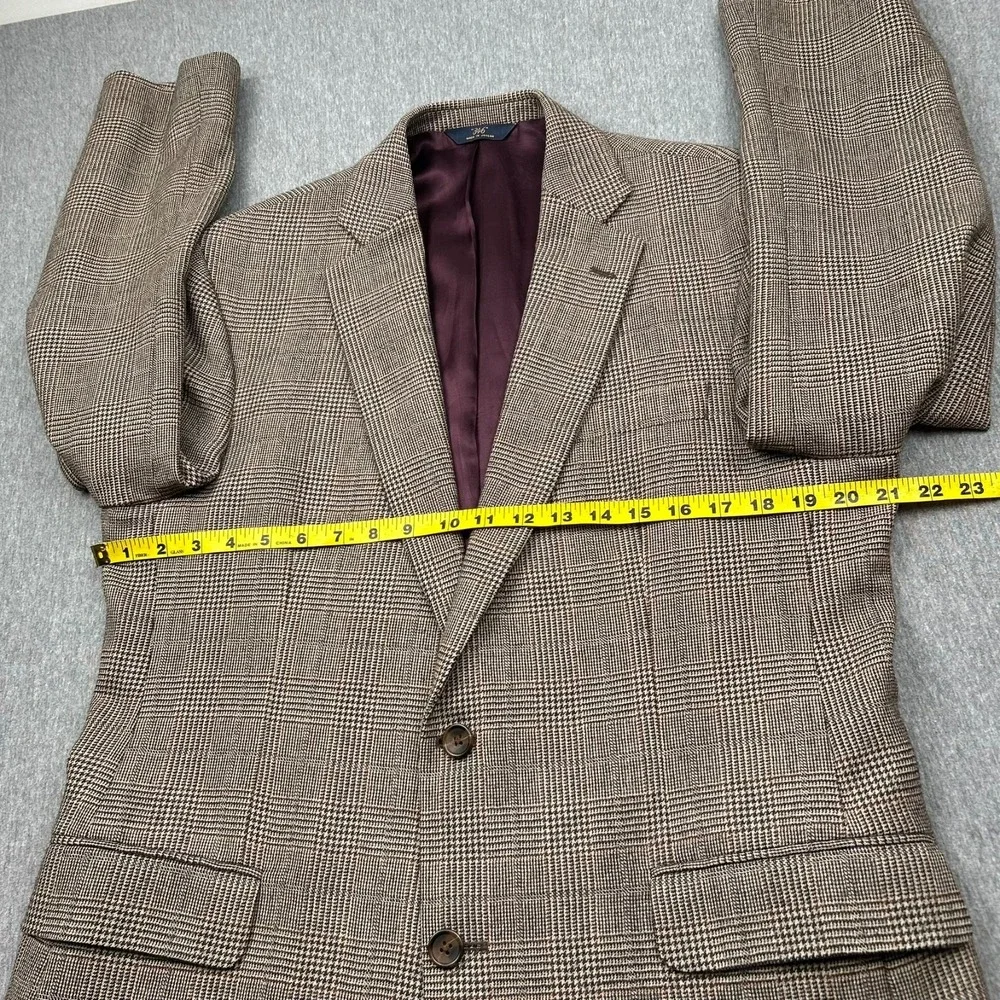 Brooks Brothers 346 Madison Fit Wool Blazer Mens 41R Glen Check Sport Coat
